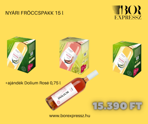 NYÁRI FRÖCCSPAKK 15 l csupa nyár+ajándék Dolium Rosé 0,75 l